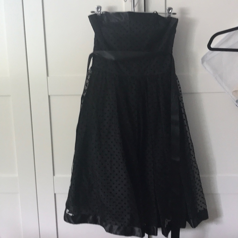 Black strapless dress